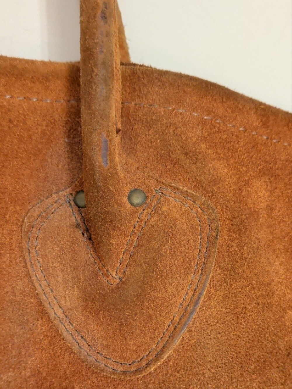 Vintage L.L. Bean Large Rust Brown Suede Leather Duffel Tote - Picture 5 of 14